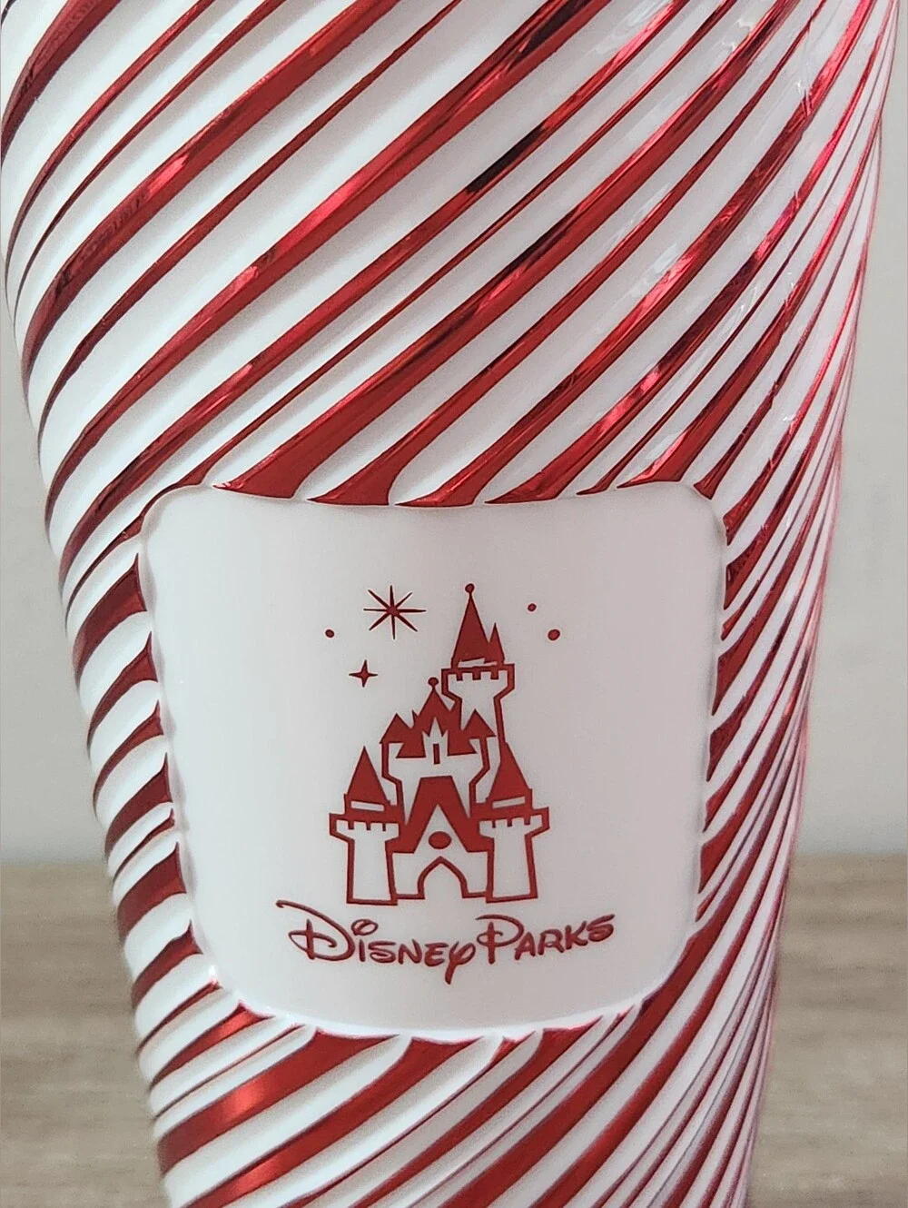 Disney Parks Peppermint Swirl 24 oz. Starbucks Travel Tumbler with Straw